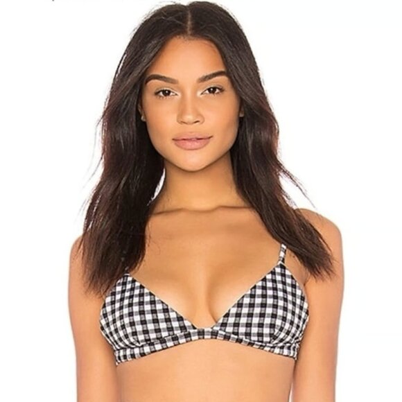 Mara Hoffman Other - Mara Hoffman Astrid Astrid Black and White Gingham Triangle Bikini Top Small New